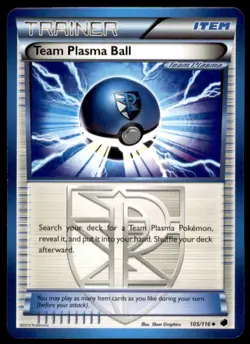 2013 Pokemon Plasma Freeze Team Plasma Ball English #105 - Image 1
