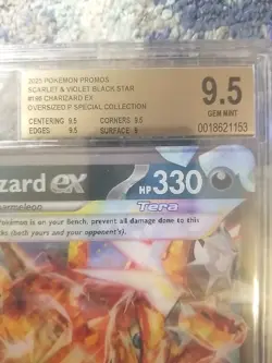 POKEMON BLACK STAR PROMO #196 CHARIZARD EX JUMBO BGS 9.5 GEM MINT PSA OVERSIZED - Image 2