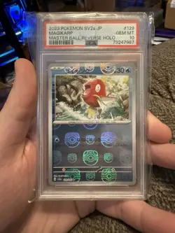 Pokemon TCG Magikarp Master Ball Reverse Holo 129/165 SV2a Japanese PSA 10 - Image 1