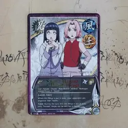 Naruto CCG, Sakura Haruno & Hinata Hyuga #729 1st Edition Rare NM English Card - Image 1