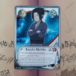 Naruto CCG, Sasuke Uchiha N-383 Gold Text 1st Edition NM English Card (Vintage) - Image 1