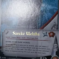 Naruto CCG, Sasuke Uchiha N-383 Gold Text 1st Edition NM English Card (Vintage) - Image 3