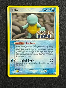 Ditto GAMES EXPO Card- Ex Delta Species 64/113-Super Rare Pokemon Promo -NM - Image 2