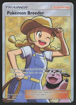 Pokemon Breeder (Full Art) 73/73 Full Art Trainer Ultra Rare Shining Legends NM - Image 1