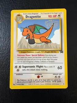 Pokemon WOTC 1999 Dragonite Movie Black Star Promo Rare Vintage Pokemon Card - Image 1