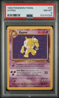 Hypno - 23/62 Fossil - WOTC Unlimited Rare - Pokemon TCG - PSA 8 - Image 1