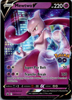 Pokemon GO - Mewtwo V - Pokemon SWSH223 Black Star Promo Holo - NM - Image 1