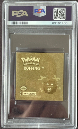 Pokemon Artbox Series 1 1999 Koffing Gold Sticker #G18 PSA 9 - Image 2