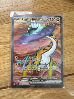 Pokemon TCG Temporal Forces Raging Bolt EX Holo Card 196/162 - Image 1
