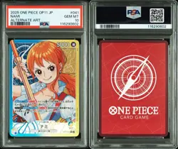 PSA 10 Nami L OP11-041 Parallel A Fist of Divine Speed ONE PIECE Card Japanese - Image 1