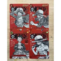 4 X Luffy One Piece Doujin Card ST21-014 Custom Holo Foil textured DIY JaP - Image 1