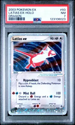 2003 POKEMON EX DRAGON #93 LATIAS EX-HOLO PSA 7 - Image 1