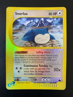 POKEMON SNORLAX REVERSE HOLO FOIL 100/144 SKYRIDGE ENGLISH PL - Image 1