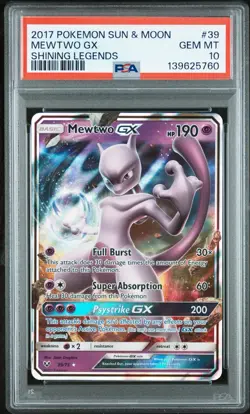 Pokemon Mewtwo GX 39/73 Shining Legends PSA 10 - Image 1