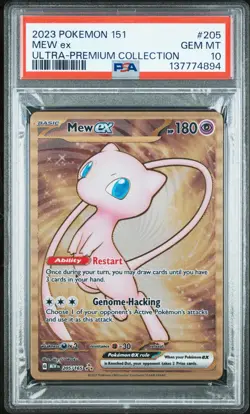 2023 Pokemon Mew ex Full Art 151 UPC Gold Metal Promo Card 205/165 PSA 10 GEM MT - Image 4