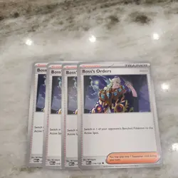 X4 Boss's Orders 114/132 - Mega Evolution - Pokemon TCG Playset NM - Image 1