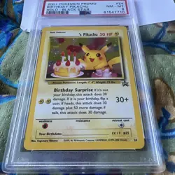 Birthday Pikachu Holo 2000 Pokemon #24 PSA 8 - Image 2