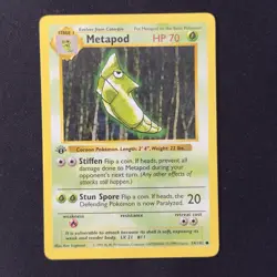 Metapod 54/102 Base Set 1st Edition Shadowless Pokemon 1999 WOTC Vintage English - Image 1