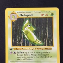 Metapod 54/102 Base Set 1st Edition Shadowless Pokemon 1999 WOTC Vintage English - Image 3