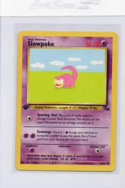 Pokemon - Slowpoke #55/62 - Fossil - 1st Edition - Lightly played - Image 1
