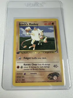 Brock’s Mankey 1st edition Gym Heroes 68/132 WOTC vintage Pokemon - Image 1