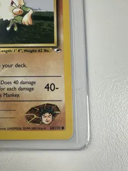 Brock’s Mankey 1st edition Gym Heroes 68/132 WOTC vintage Pokemon - Image 5
