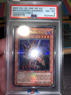Yugioh Breaker The Magical Warrior MFC-071 1st PSA 8 NM MISCUT FULL HOLO BLEED - Image 3