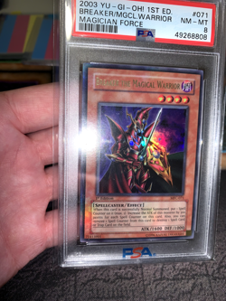 Yugioh Breaker The Magical Warrior MFC-071 1st PSA 8 NM MISCUT FULL HOLO BLEED - Image 4