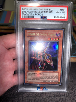 Yugioh Breaker The Magical Warrior MFC-071 1st PSA 8 NM MISCUT FULL HOLO BLEED - Image 5