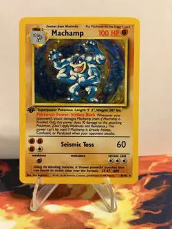 1st Edition Machamp 8/102 Base Set Holo Rare Vintage 1999 Pokemon Card - NM - Image 1