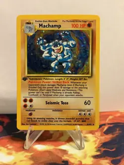 1st Edition Machamp 8/102 Base Set Holo Rare Vintage 1999 Pokemon Card - NM - Image 2