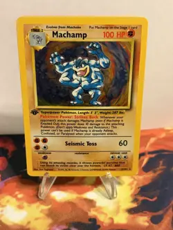 1st Edition Machamp 8/102 Base Set Holo Rare Vintage 1999 Pokemon Card - NM - Image 3
