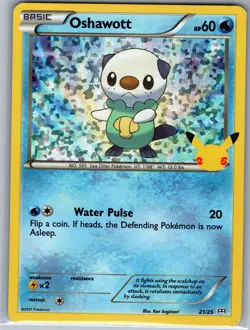 Oshawott - 21/25 Holo McDonald's 25th Anniversary Promos - Pokemon Card - NM - Image 1