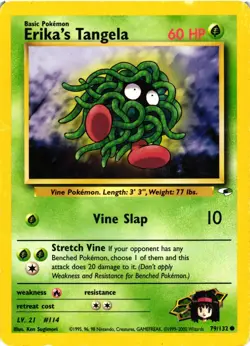 Pokemon TCG Erika's Tangela Gym Heroes 79/132 Regular Unlimited Common MP/HP - Image 1