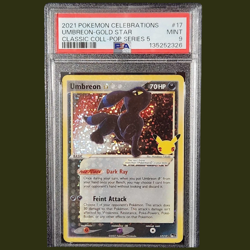 2021 POKEMON CELEBRATIONS CLASSIC COLLECTION 17 UMBREON-GOLD STAR PSA 9 - Image 1