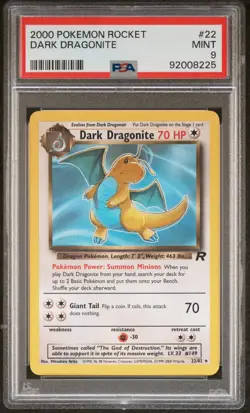2000 POKEMON ROCKET #22 DARK DRAGONITE PSA 9 - Image 1