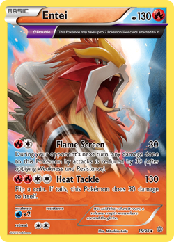 Entei 15/98 Reverse Holo, Ancient Origins, Pokemon, Near Mint Full Art - Image 1