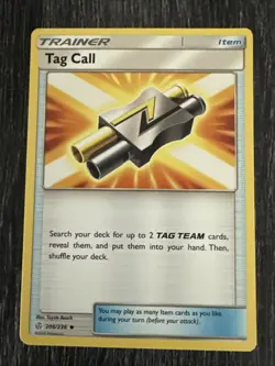 Tag Call 206/236 SUN AND MOON Cosmic Eclipse Regular LP/NM POKEMON - Image 1