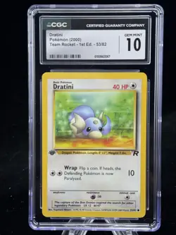 Dratini #53 1st Edition Team Rocket 2000 Pokemon CGC 10 🐉 - Image 1
