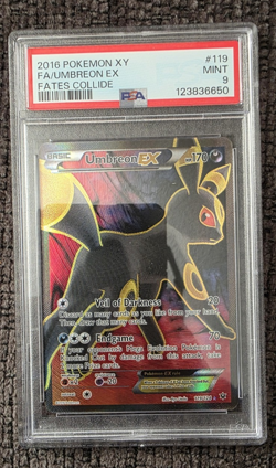 2016 POKEMON XY FATES COLLIDE #119 FULL ART/UMBREON EX PSA 9 - Image 1