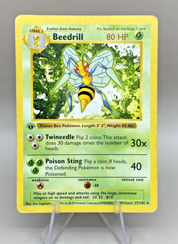 Pokemon - Beedrill - 17/102 - 1st Edition - Base Set (Shadowless) - Image 1