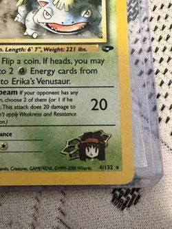 Pokemon TCG Erika's Venusaur Gym Challenge Holo Card 4/132 Unlimited Rare - Image 5