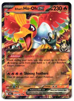 Ethan's Ho-Oh ex 039/182 - Destined Rivals Double Rare Pokemon TCG - M/LP Card - Image 1