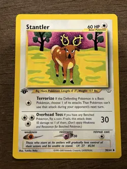 LP 1st Edition Stantler 38/64 Neo Revelation Pokemon Card - Image 1