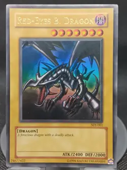 Red-Eyes B. Dragon Ultra Rare Yu-Gi-Oh Card SDJ-001 Holo Foil See Pics - Image 1