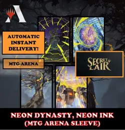 MTGA MTG ARENA CODE CARD SHOWCASE NEON DYNASTY NEON INK SECRET LAIR SLEEVE - Image 1