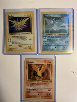 Pokemon Fossil Legendary Birds Articuno/Zapdos/Moltres Holo Card Set ALL MINT - Image 3