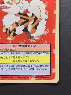 Arcanine Topsun Blue Back No Number Rarity 1995 Nintendo Japanese Pokemon Card - Image 5