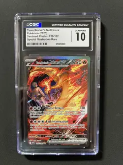 2025 POKEMON 229/182 TEAM ROCKET'S MOLTRES EX CGC 10 - Image 2