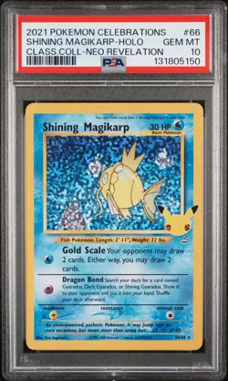 2021 POKEMON CELEBRATIONS CLASSIC COLL #66 SHINING MAGIKARP-HOLO PSA 10 - Image 1